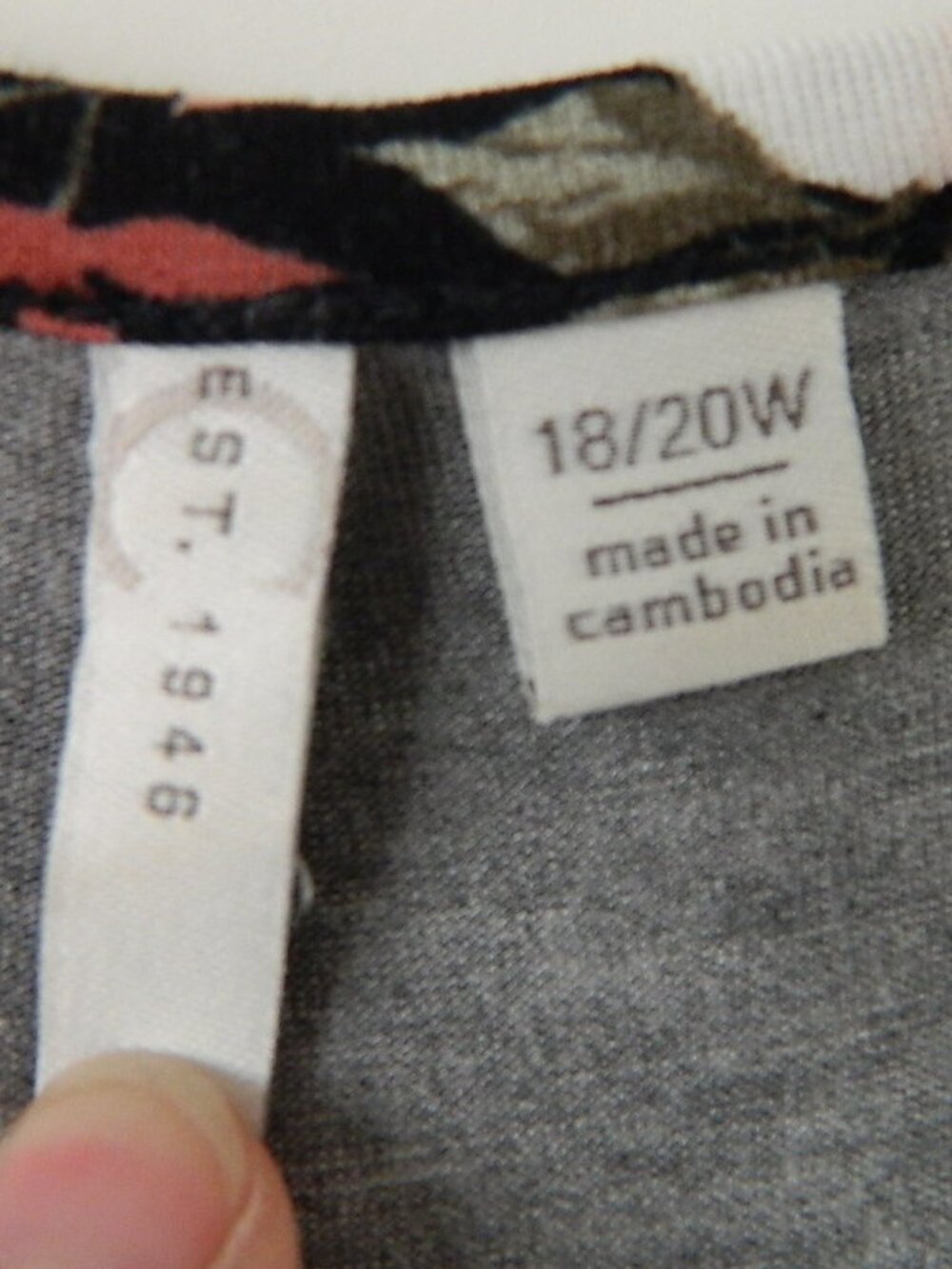 Black/Gray/Pattern Color Block Top - Picture 3 of 6